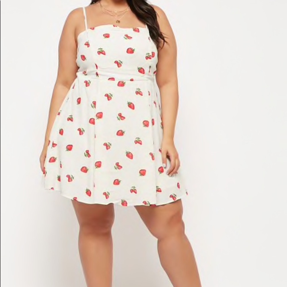 Forever 21 Red and White Strawberry 🍓 A-Line Sundress